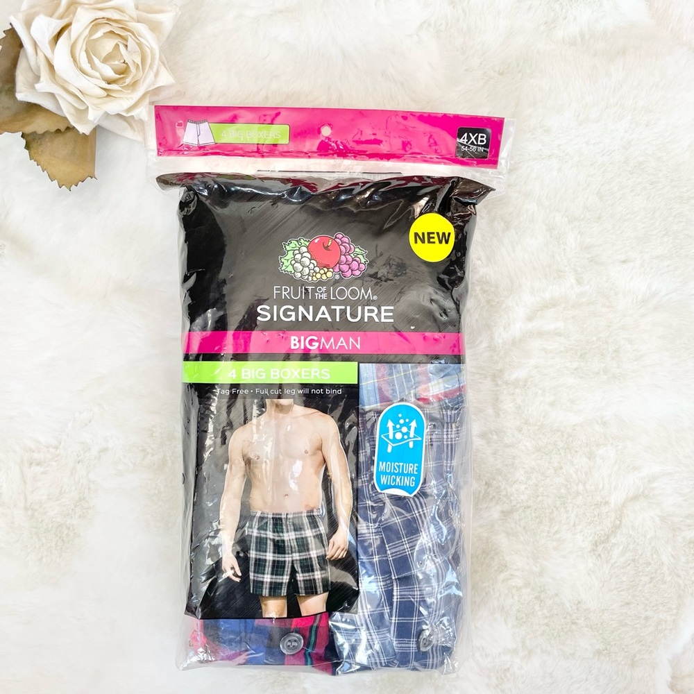 New w/tags FRUIT OF THE LOOM SIGNATURE MOISTURE WICKING BOXER BRIEFS BIG MAN 4XB